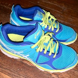 Neon Blue Asics Running Sneakers